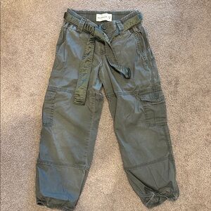 Green Cargo Pants with Belt